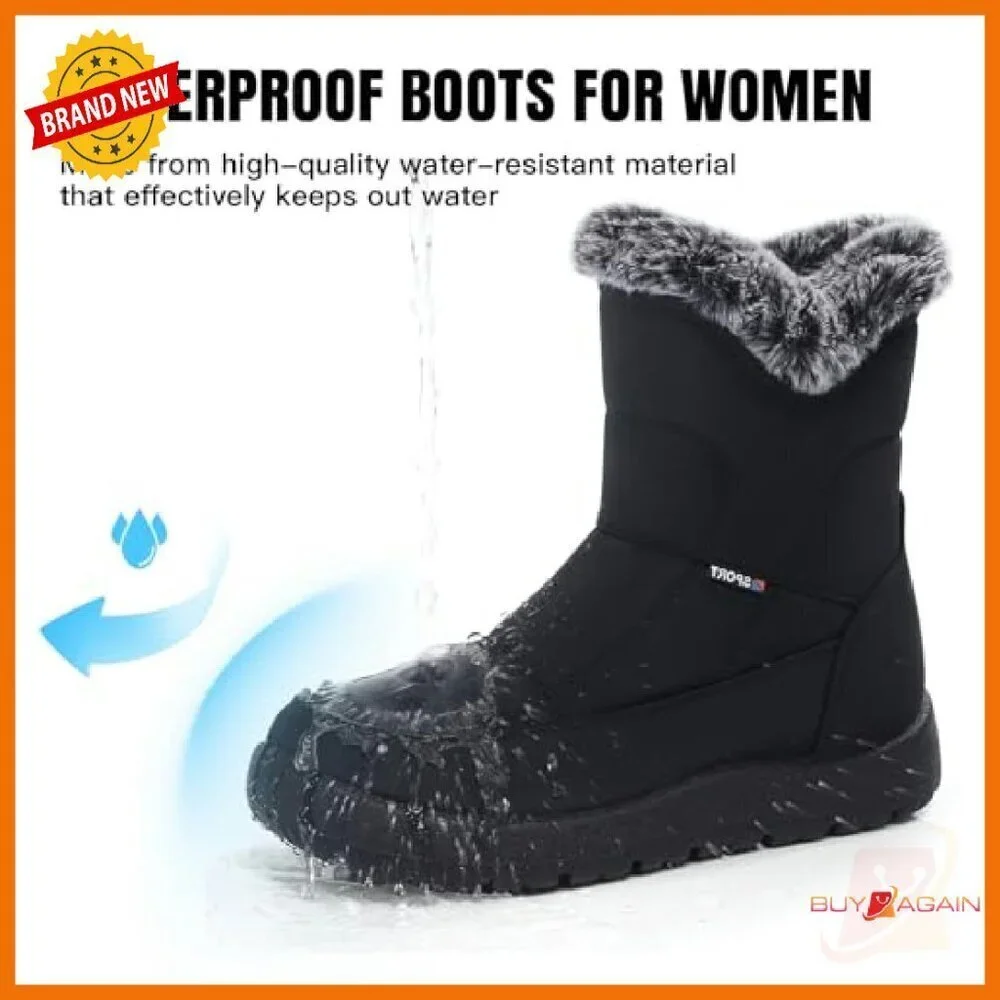 Women's Waterproof Snow Boots Fur Lined Anti-Slip Ankle Booties